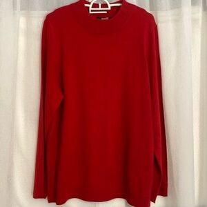 Fred David Women’s  long sleeve Mock neck Cherry Red Sweater size X-Large